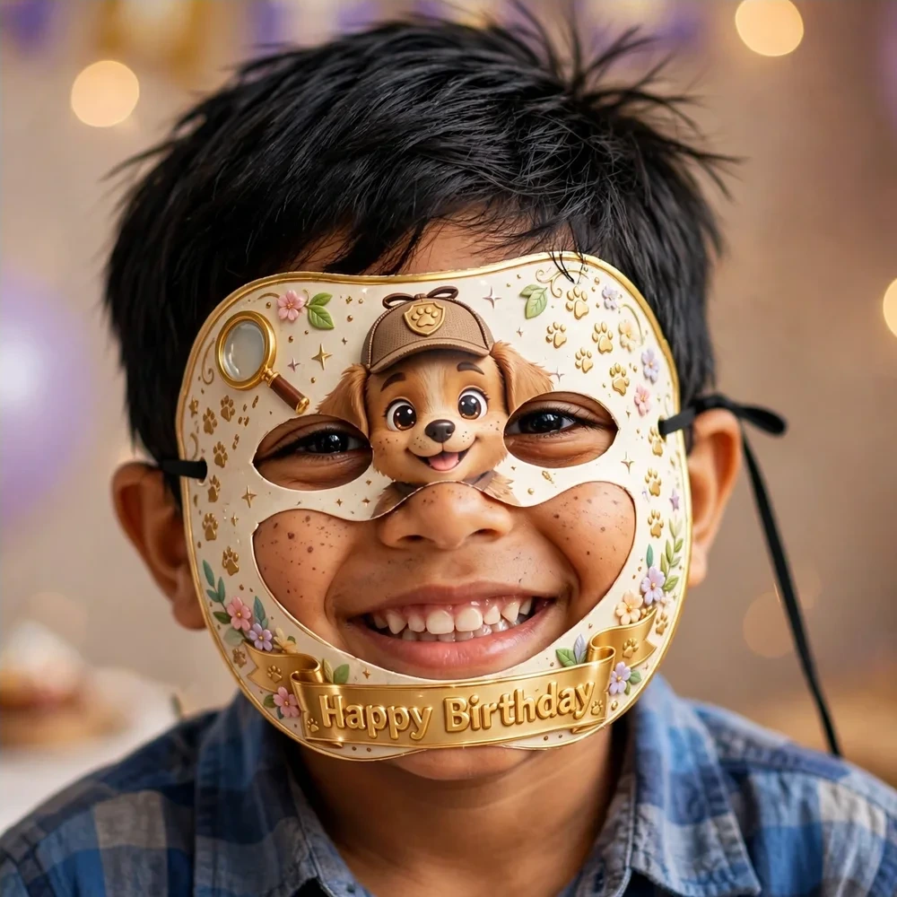 Scooby Doo Theme Party Mask Birthday Party Supplies (PACK OF 12) - 280 GSM Cardstock with Soft Stretchable Elastic Band (7 Inches wide) - Premium Party Decor Supply by Party Decor Mall - View 4