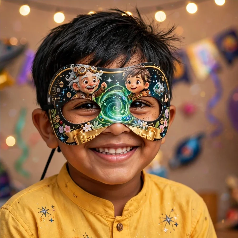 Disco Party Theme Party Mask Birthday Party Supplies (PACK OF 12) - 280 GSM Cardstock with Soft Stretchable Elastic Band (7 Inches wide) - Premium Party Decor Supply by Party Decor Mall - View 4
