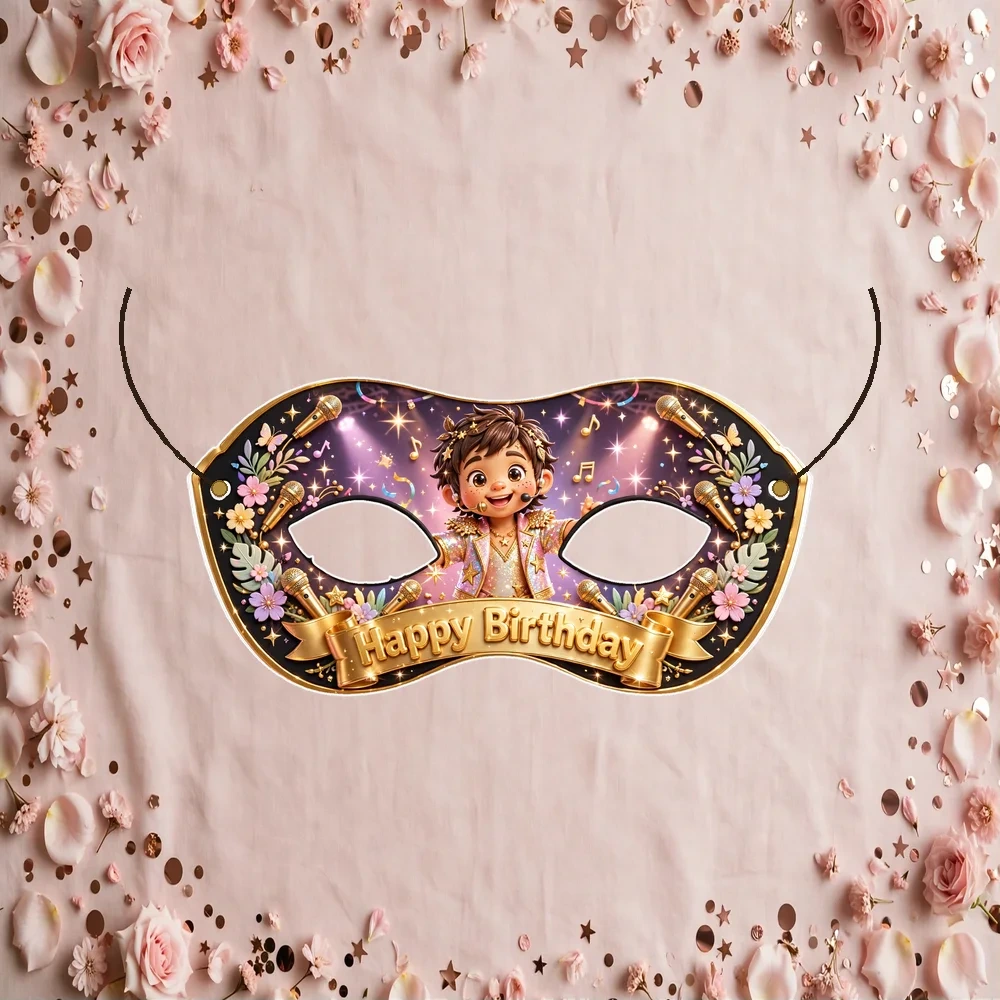 Pop Star Eras Concert Theme Party Mask Birthday Party Supplies (PACK OF 12) - 280 GSM Cardstock with Soft Stretchable Elastic Band (7 Inches wide)