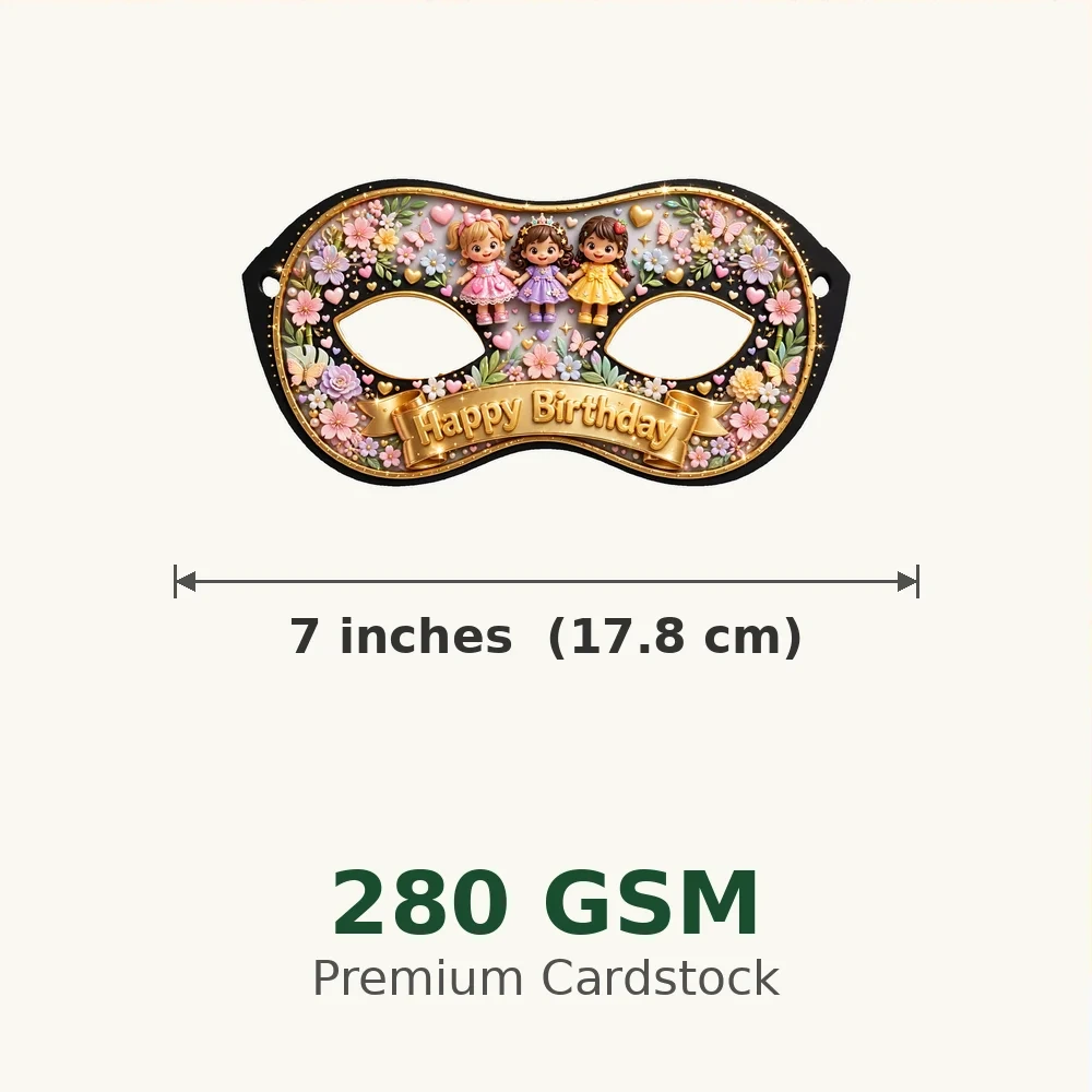 Polly Pocket Theme Party Mask Birthday Party Supplies (PACK OF 12) - 280 GSM Cardstock with Soft Stretchable Elastic Band (7 Inches wide) - Premium Party Decor Supply by Party Decor Mall - View 3