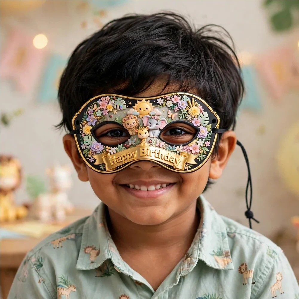 Elsa Theme Party Mask Birthday Party Supplies (PACK OF 12) - 280 GSM Cardstock with Soft Stretchable Elastic Band (7 Inches wide) - Premium Party Decor Supply by Party Decor Mall - View 4