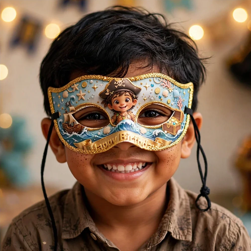 One Piece Theme Party Mask Birthday Party Supplies (PACK OF 12) - 280 GSM Cardstock with Soft Stretchable Elastic Band (7 Inches wide) - Premium Party Decor Supply by Party Decor Mall - View 4