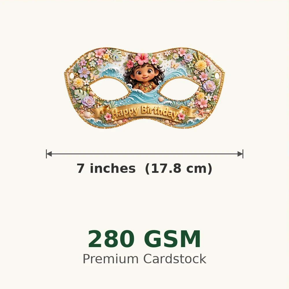 Moana Theme Party Mask Birthday Party Supplies (PACK OF 12) - 280 GSM Cardstock with Soft Stretchable Elastic Band (7 Inches wide) - Premium Party Decor Supply by Party Decor Mall - View 3