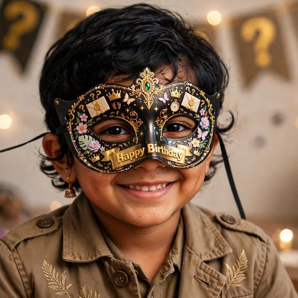 Mira Royal Detective Theme Party Mask Birthday Party Supplies (PACK OF 12) - 280 GSM Cardstock with Soft Stretchable Elastic Band (7 Inches wide) - Premium Party Decor Supply by Party Decor Mall - View 4