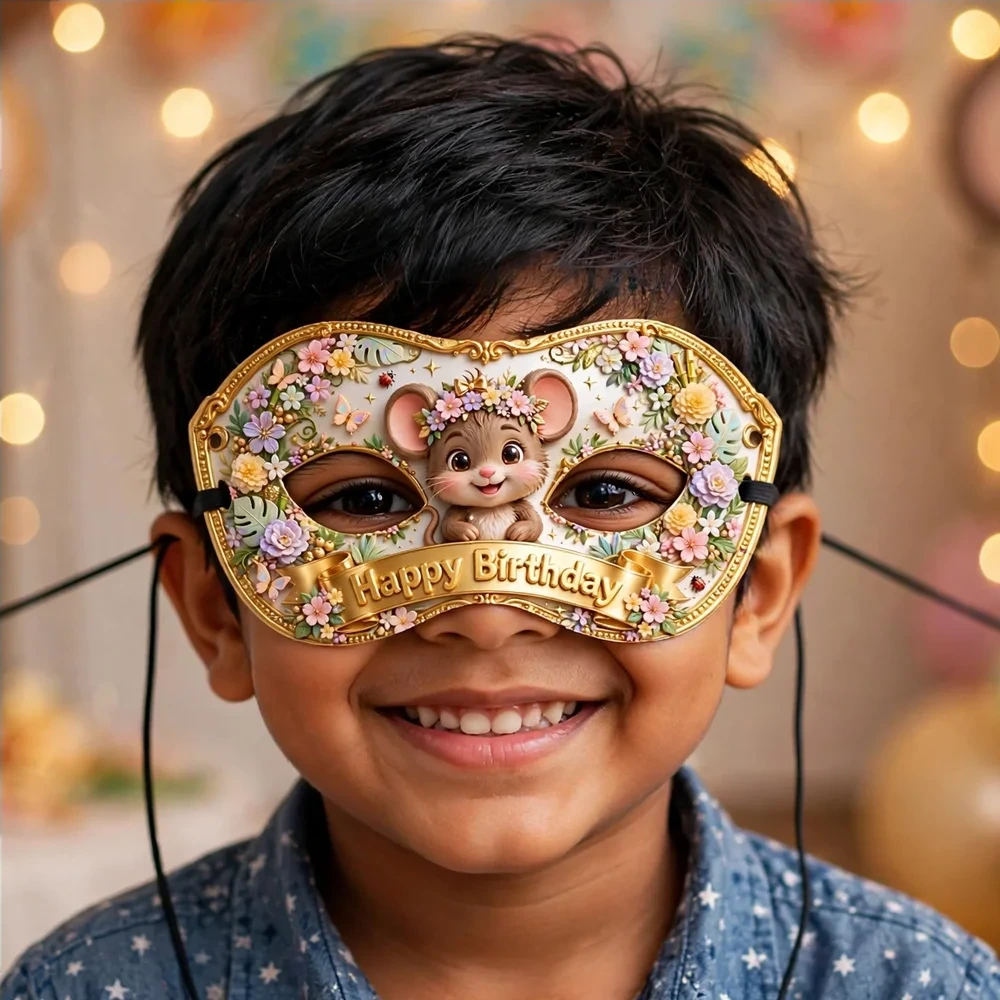Mickey Mouse Theme Party Mask Birthday Party Supplies (PACK OF 12) - 280 GSM Cardstock with Soft Stretchable Elastic Band (7 Inches wide) - Premium Party Decor Supply by Party Decor Mall - View 4