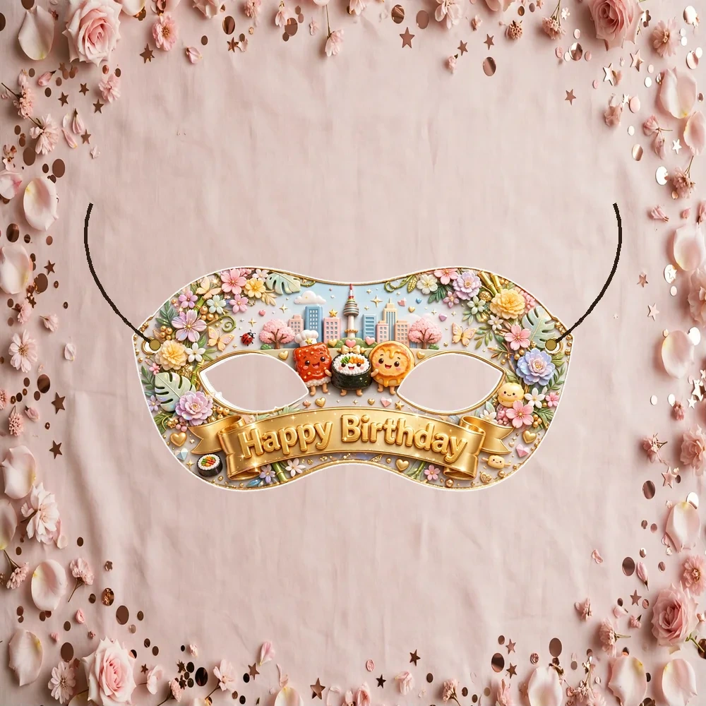 Drama Theme Party Mask Birthday Party Supplies (PACK OF 12) - 280 GSM Cardstock with Soft Stretchable Elastic Band (7 Inches wide) - Premium Party Decor Supply by Party Decor Mall - View 1