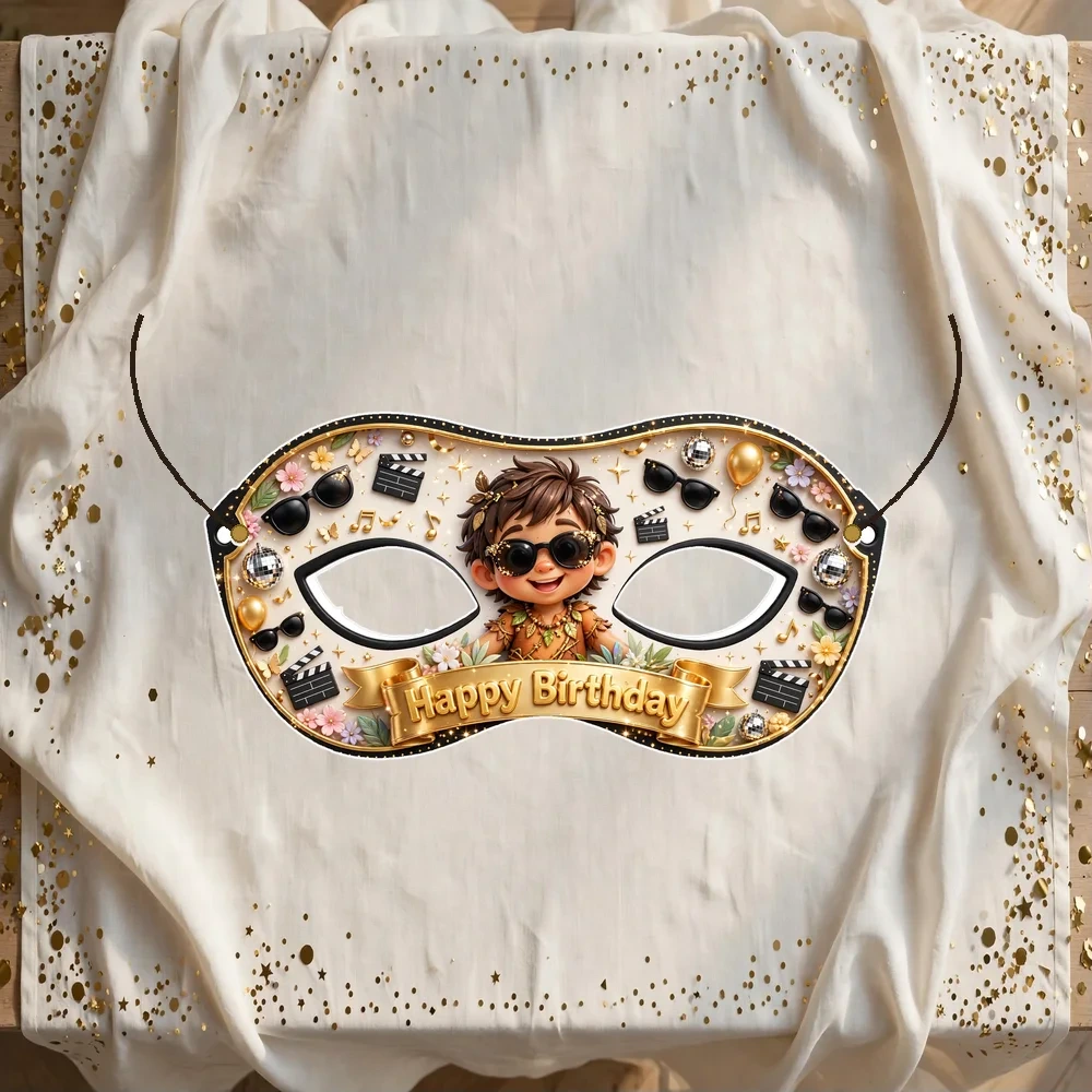 Kaala Chashma Theme Party Mask Birthday Party Supplies (PACK OF 12) - 280 GSM Cardstock with Soft Stretchable Elastic Band (7 Inches wide)