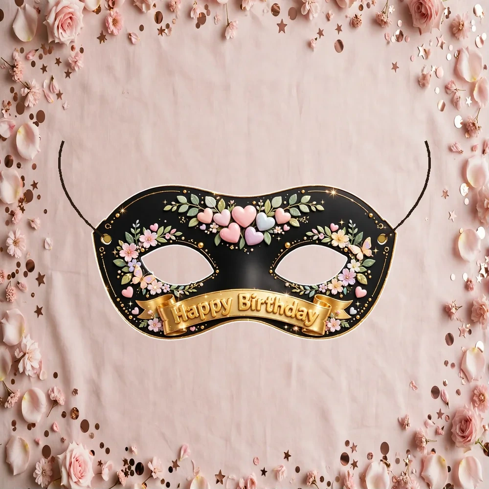 Heartstopper Theme Party Mask Birthday Party Supplies (PACK OF 12) - 280 GSM Cardstock with Soft Stretchable Elastic Band (7 Inches wide) - Premium Party Decor Supply by Party Decor Mall - View 1