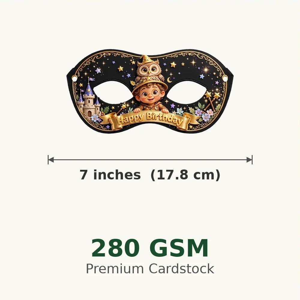 Harry Potter Theme Party Mask Birthday Party Supplies (PACK OF 12) - 280 GSM Cardstock with Soft Stretchable Elastic Band (7 Inches wide) - Premium Party Decor Supply by Party Decor Mall - View 3