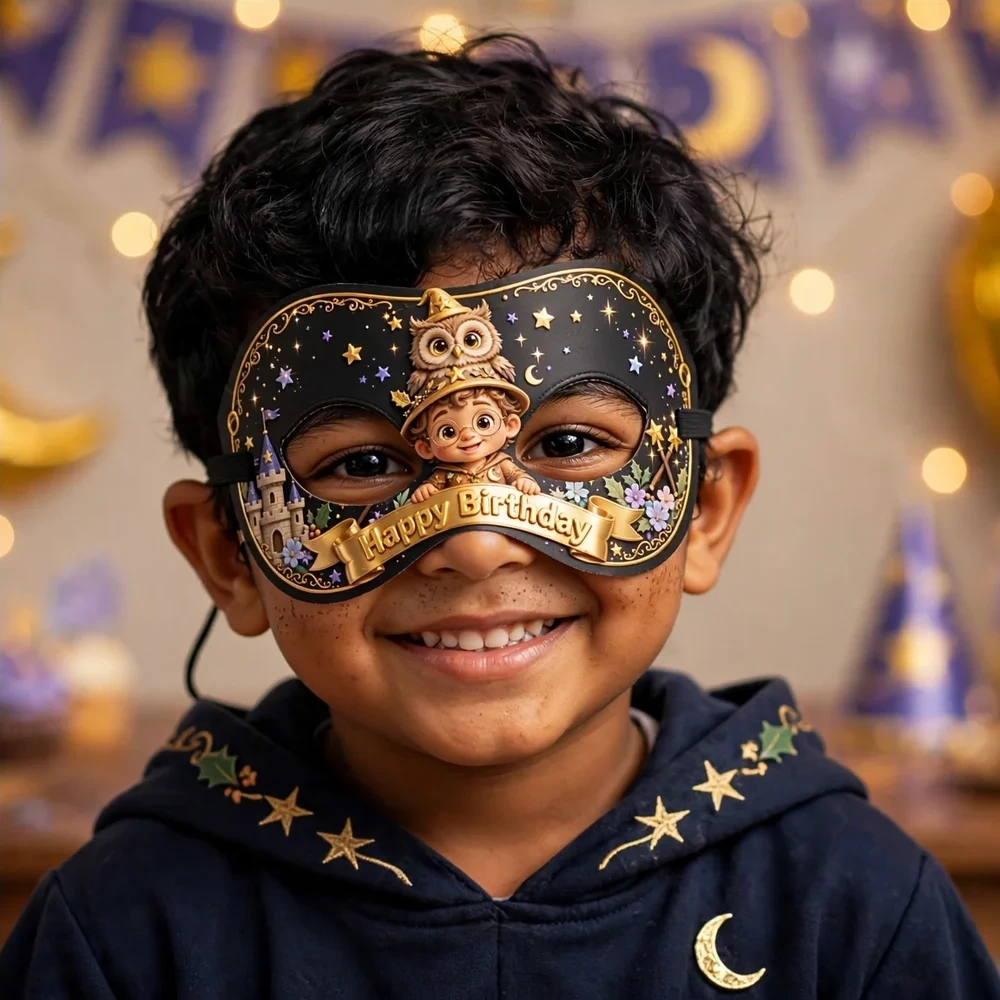Harry Potter Theme Party Mask Birthday Party Supplies (PACK OF 12) - 280 GSM Cardstock with Soft Stretchable Elastic Band (7 Inches wide) - Premium Party Decor Supply by Party Decor Mall - View 4