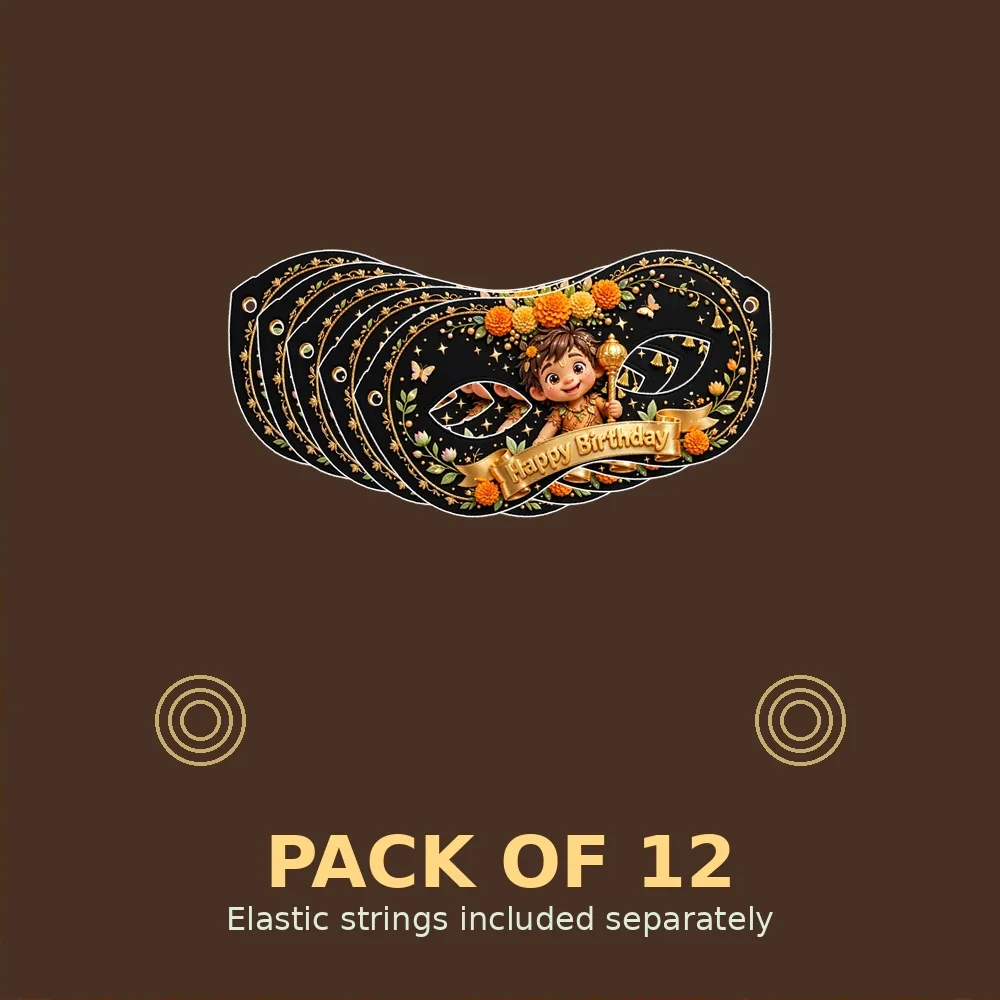 Hanuman Theme Party Mask Birthday Party Supplies (PACK OF 12) - 280 GSM Cardstock with Soft Stretchable Elastic Band (7 Inches wide) - Premium Party Decor Supply by Party Decor Mall - View 2
