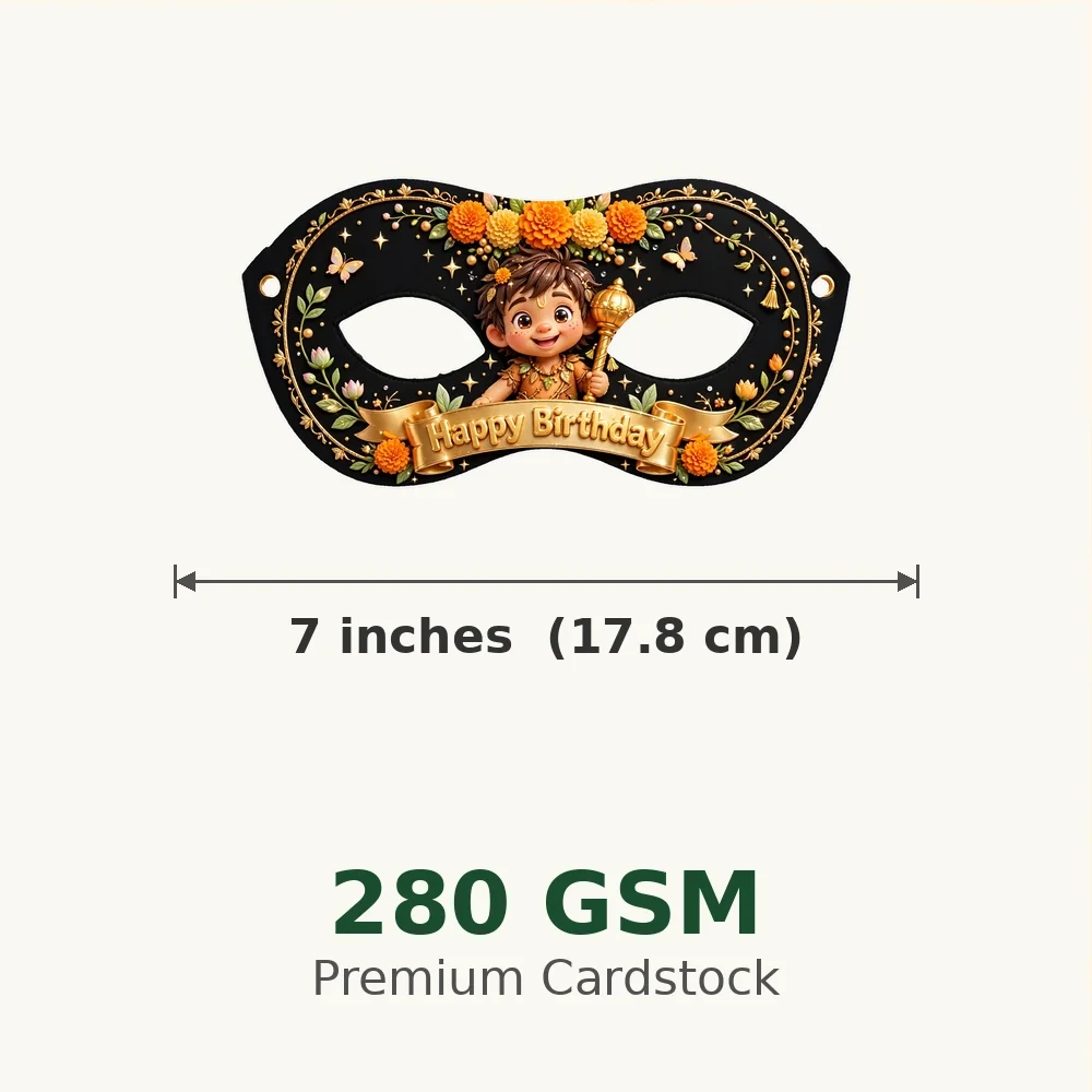 Hanuman Theme Party Mask Birthday Party Supplies (PACK OF 12) - 280 GSM Cardstock with Soft Stretchable Elastic Band (7 Inches wide) - Premium Party Decor Supply by Party Decor Mall - View 3