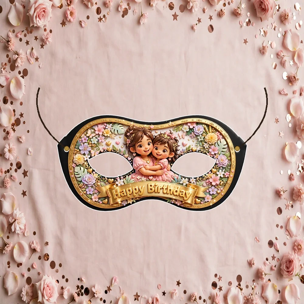 Ginny Georgia Theme Party Mask Birthday Party Supplies (PACK OF 12) - 280 GSM Cardstock with Soft Stretchable Elastic Band (7 Inches wide)