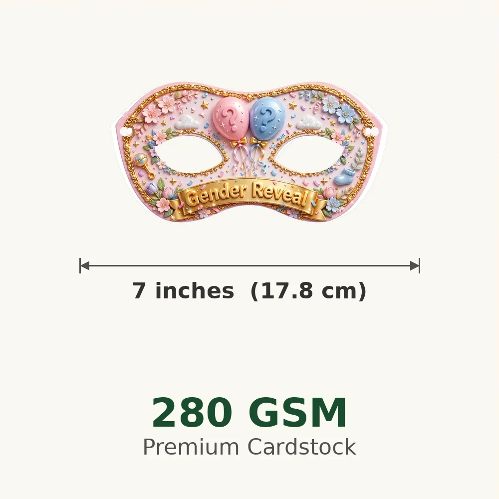Baby Shower Theme Party Mask Birthday Party Supplies (PACK OF 12) - 280 GSM Cardstock with Soft Stretchable Elastic Band (7 Inches wide) - Premium Party Decor Supply by Party Decor Mall - View 3