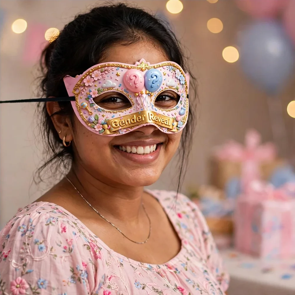 Baby Shower Theme Party Mask Birthday Party Supplies (PACK OF 12) - 280 GSM Cardstock with Soft Stretchable Elastic Band (7 Inches wide) - Premium Party Decor Supply by Party Decor Mall - View 4