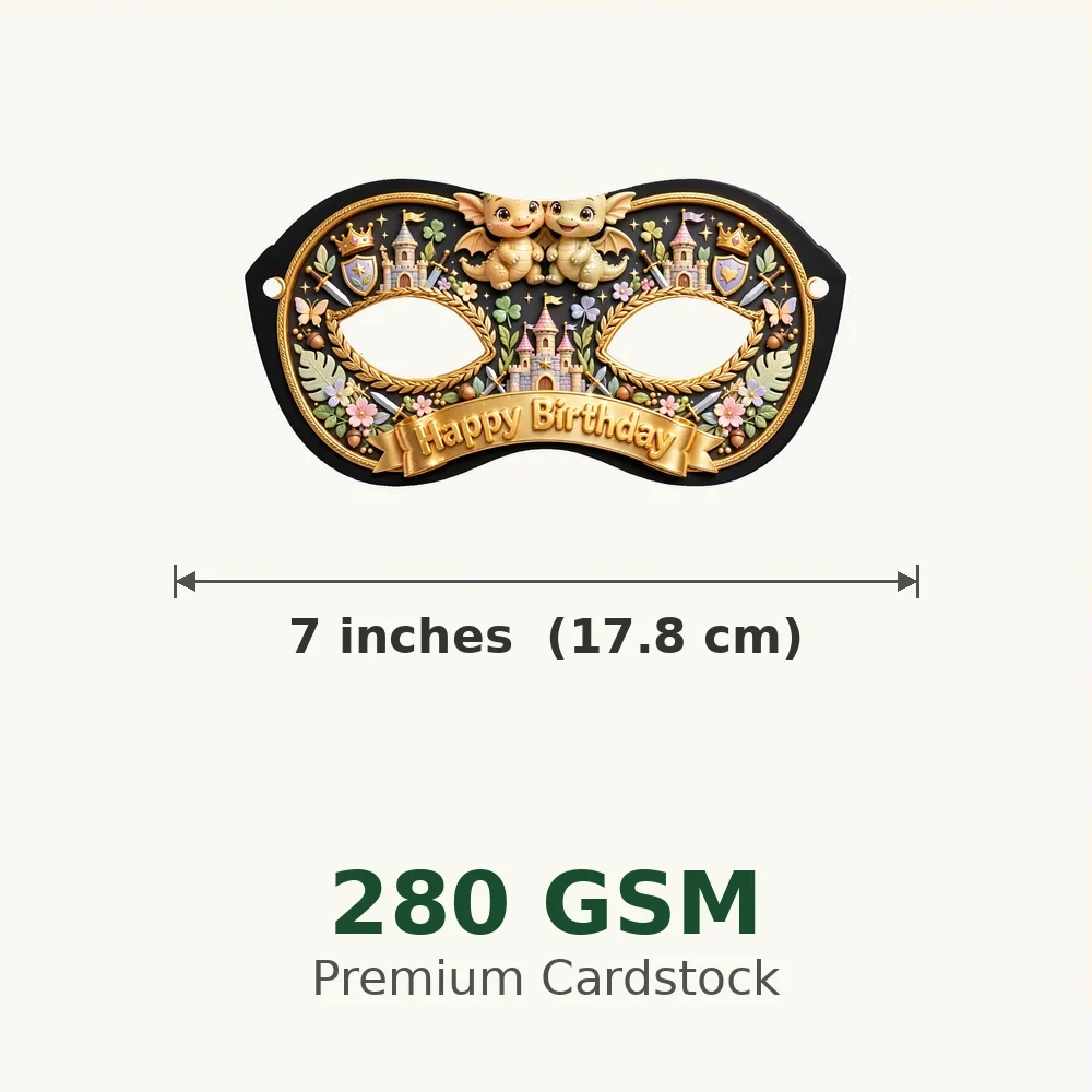 Thrones Theme Party Mask Birthday Party Supplies (PACK OF 12) - 280 GSM Cardstock with Soft Stretchable Elastic Band (7 Inches wide) - Premium Party Decor Supply by Party Decor Mall - View 3
