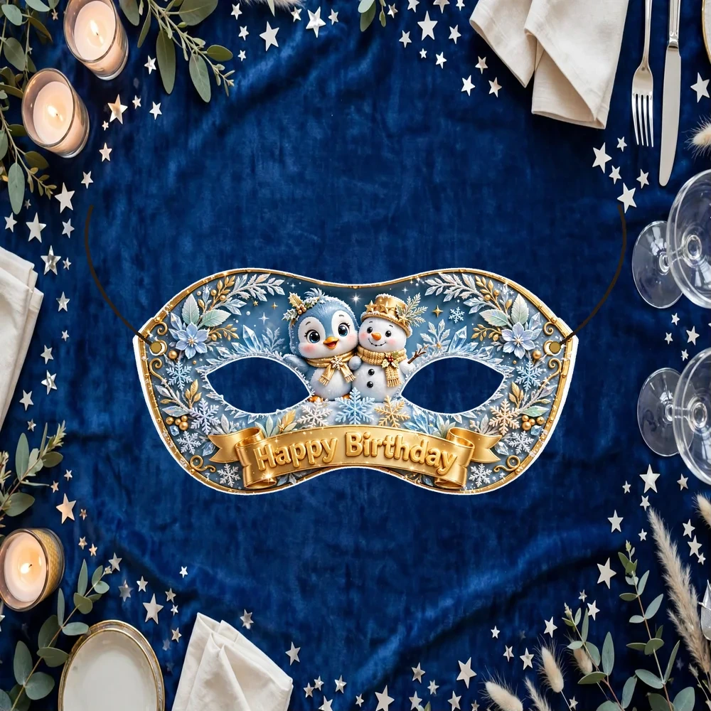 Frozen Theme Party Mask Birthday Party Supplies (PACK OF 12) - 280 GSM Cardstock with Soft Stretchable Elastic Band (7 Inches wide) - Premium Party Decor Supply by Party Decor Mall - View 1