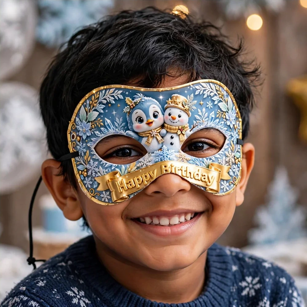 Frozen Theme Party Mask Birthday Party Supplies (PACK OF 12) - 280 GSM Cardstock with Soft Stretchable Elastic Band (7 Inches wide) - Premium Party Decor Supply by Party Decor Mall - View 4