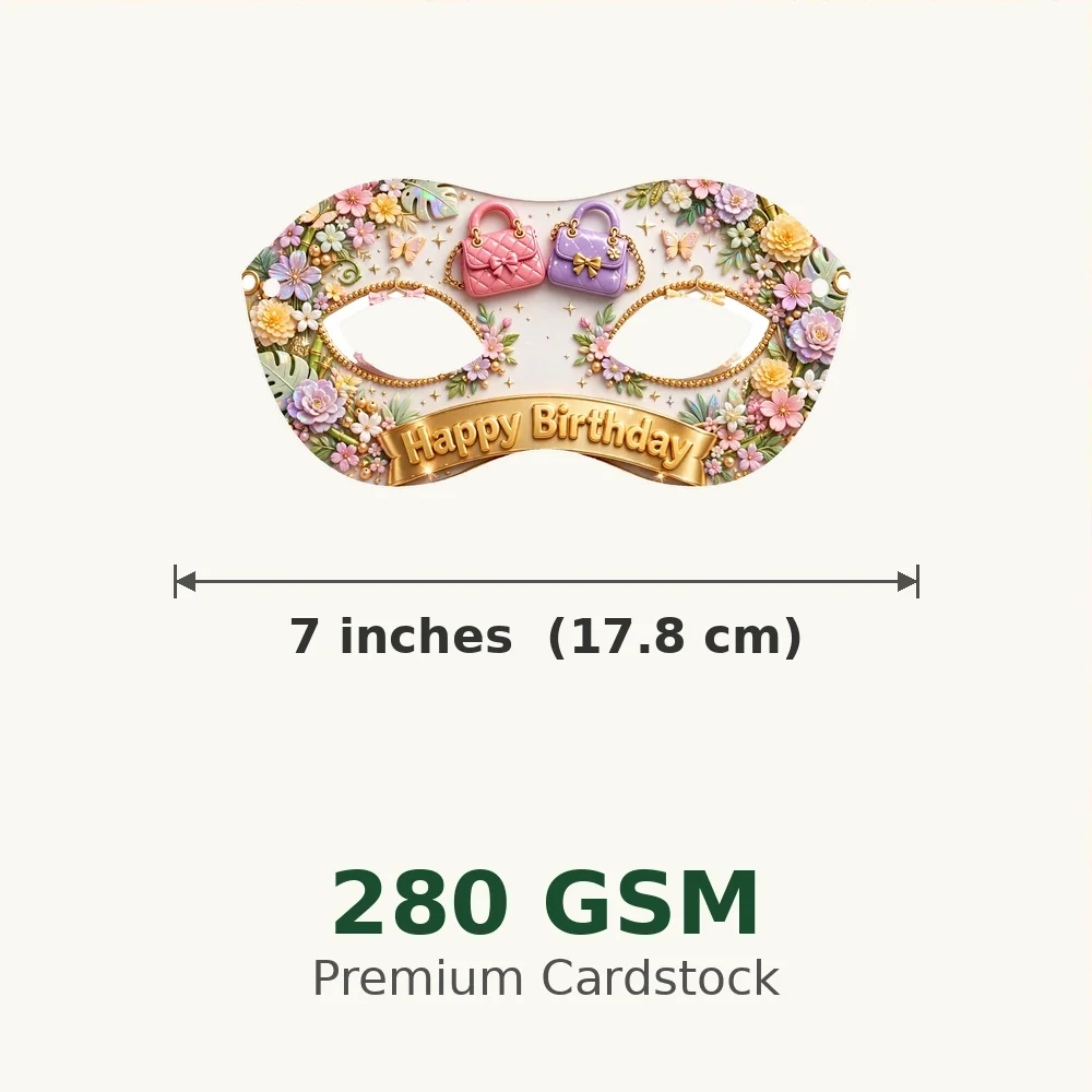 Fashion Runway Theme Party Mask Birthday Party Supplies (PACK OF 12) - 280 GSM Cardstock with Soft Stretchable Elastic Band (7 Inches wide) - Premium Party Decor Supply by Party Decor Mall - View 3