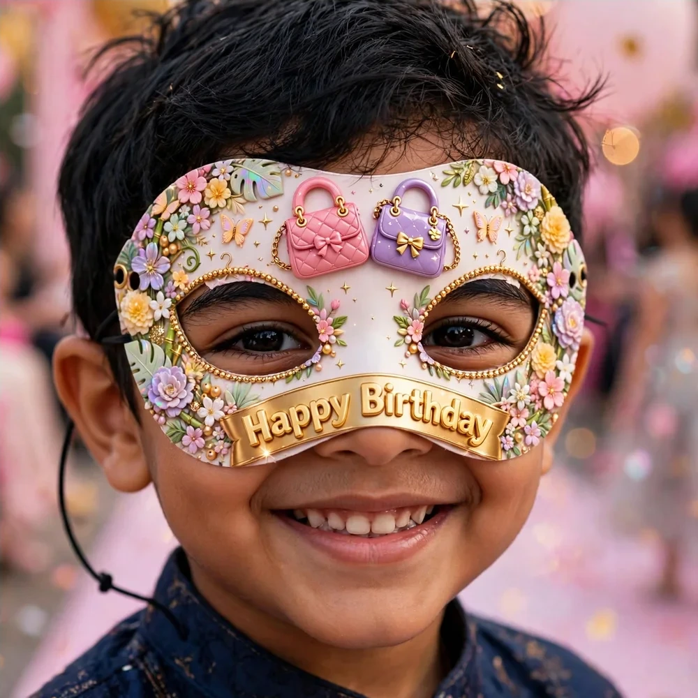 Fashion Runway Theme Party Mask Birthday Party Supplies (PACK OF 12) - 280 GSM Cardstock with Soft Stretchable Elastic Band (7 Inches wide) - Premium Party Decor Supply by Party Decor Mall - View 4