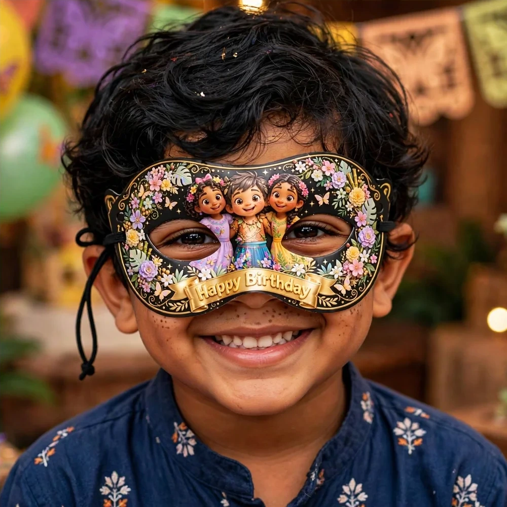 Fairy Theme Party Mask Birthday Party Supplies (PACK OF 12) - 280 GSM Cardstock with Soft Stretchable Elastic Band (7 Inches wide) - Premium Party Decor Supply by Party Decor Mall - View 4