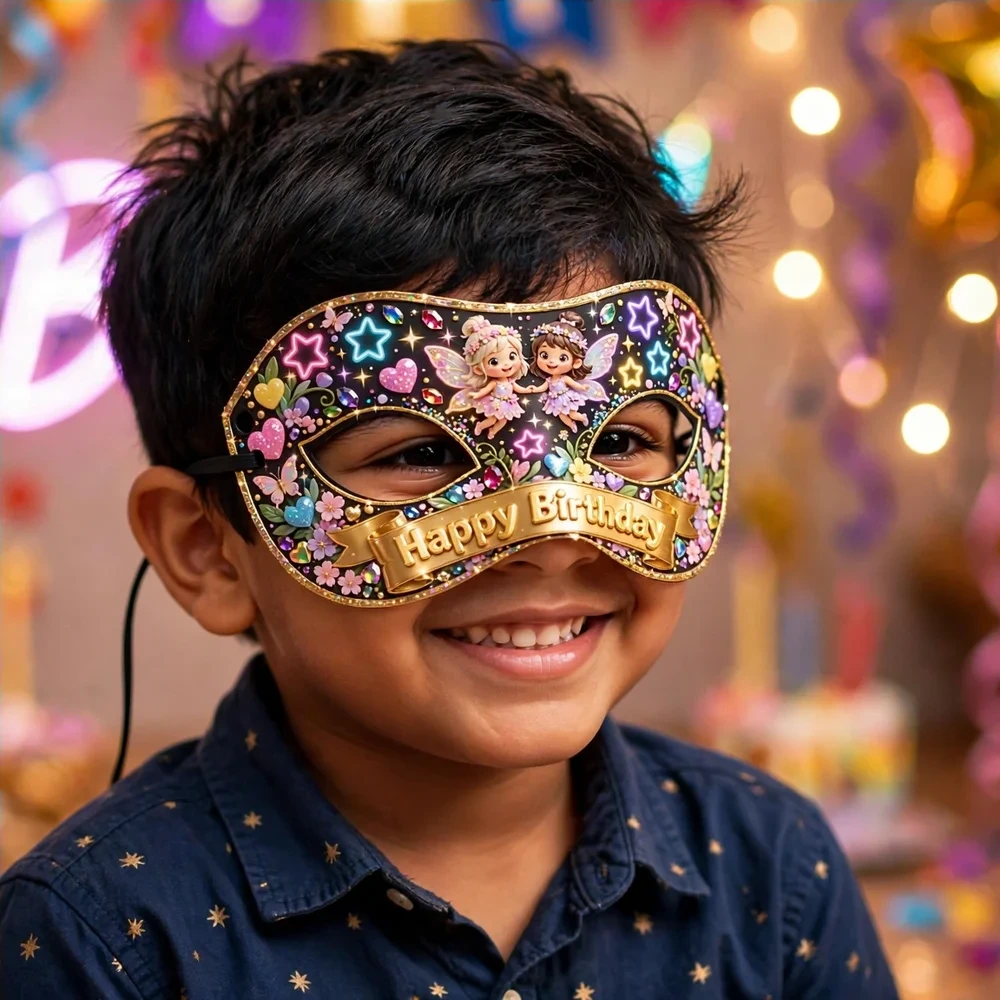 Euphoria Theme Party Mask Birthday Party Supplies (PACK OF 12) - 280 GSM Cardstock with Soft Stretchable Elastic Band (7 Inches wide) - Premium Party Decor Supply by Party Decor Mall - View 4