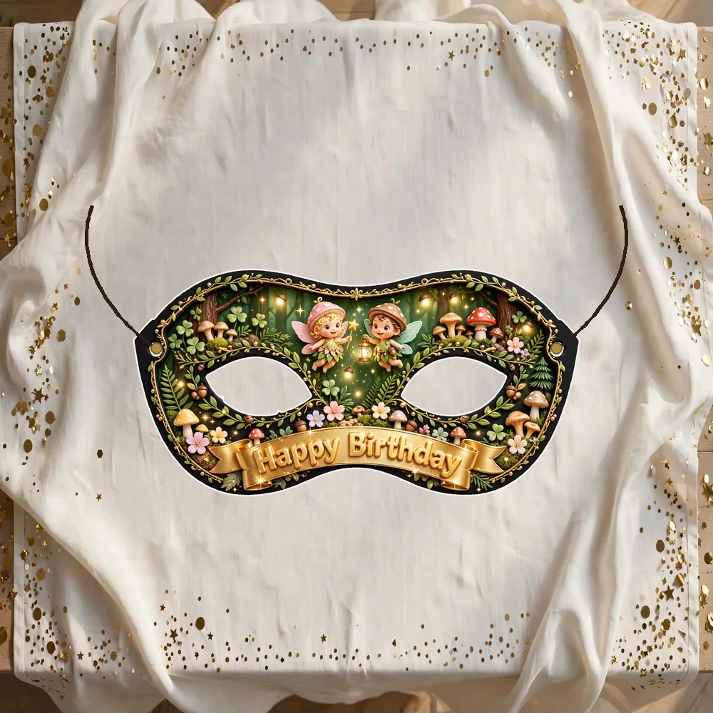 Enchanted Forest Theme Party Mask Birthday Party Supplies (PACK OF 12) - 280 GSM Cardstock with Soft Stretchable Elastic Band (7 Inches wide) - Premium Party Decor Supply by Party Decor Mall - View 1