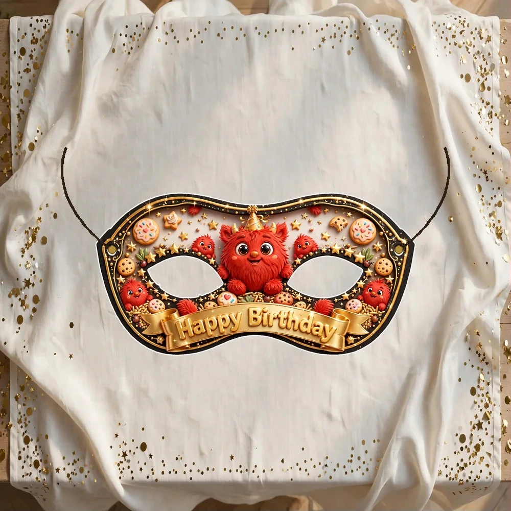 Elmo Theme Party Mask Birthday Party Supplies (PACK OF 12) - 280 GSM Cardstock with Soft Stretchable Elastic Band (7 Inches wide)