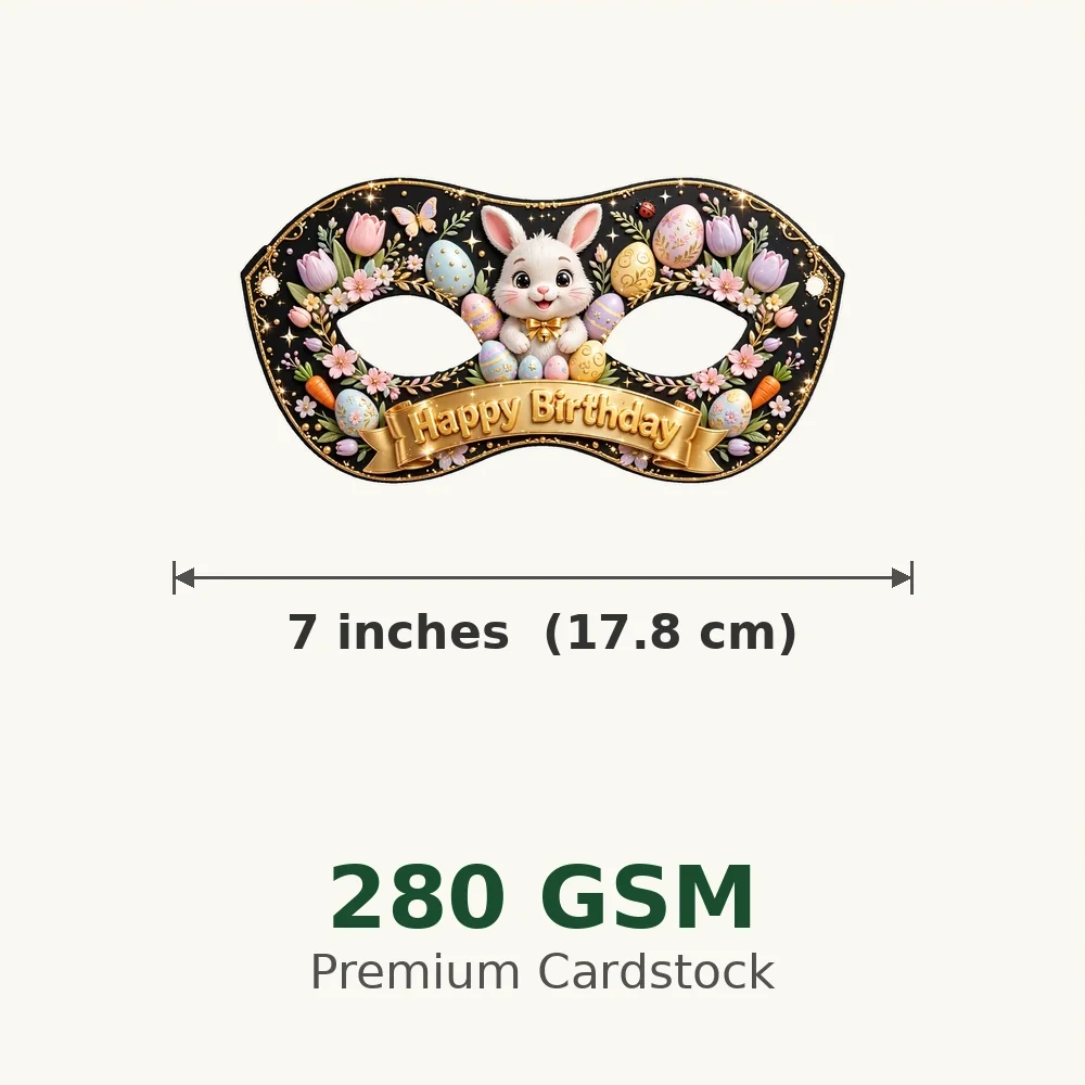 Easter Theme Party Mask Birthday Party Supplies (PACK OF 12) - 280 GSM Cardstock with Soft Stretchable Elastic Band (7 Inches wide) - Premium Party Decor Supply by Party Decor Mall - View 3