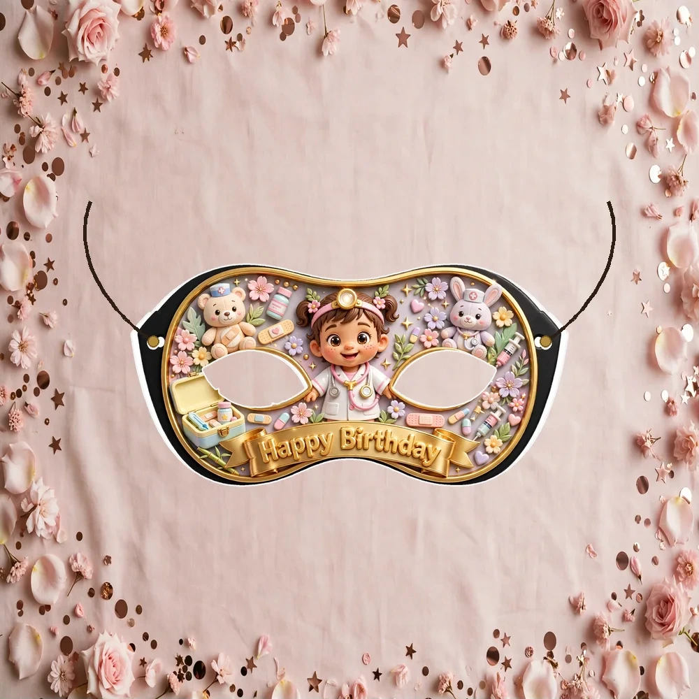 Doc Mcstuffins Theme Party Mask Birthday Party Supplies (PACK OF 12) - 280 GSM Cardstock with Soft Stretchable Elastic Band (7 Inches wide)