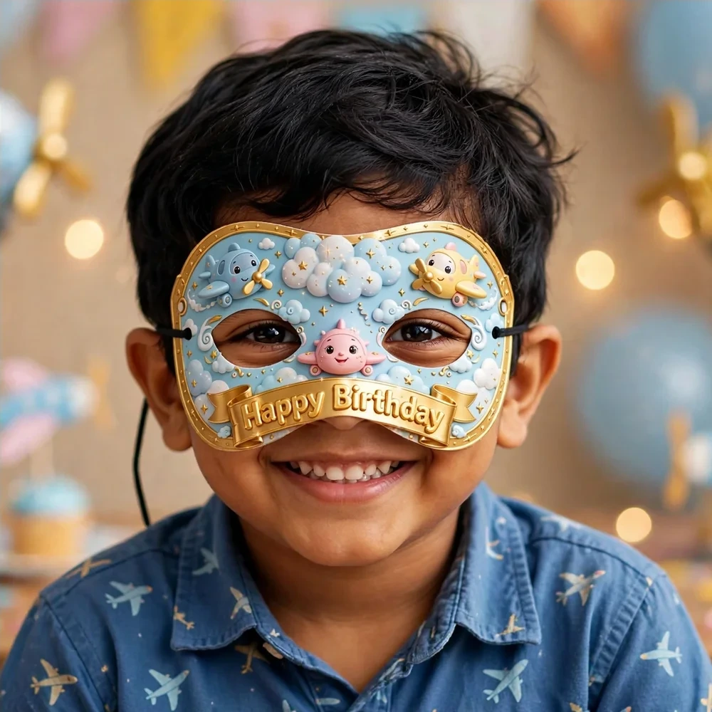 Disney Planes Theme Party Mask Birthday Party Supplies (PACK OF 12) - 280 GSM Cardstock with Soft Stretchable Elastic Band (7 Inches wide) - Premium Party Decor Supply by Party Decor Mall - View 4