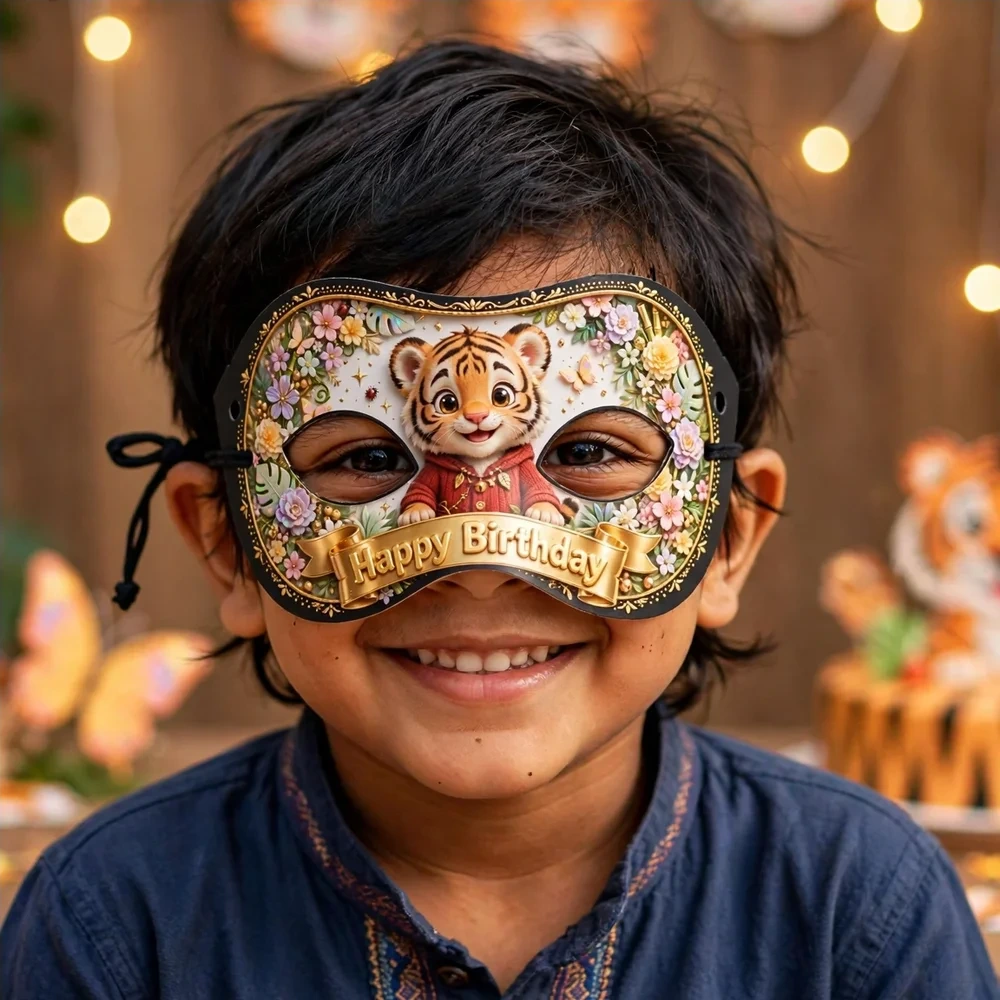 Daniel Tiger Theme Party Mask Birthday Party Supplies (PACK OF 12) - 280 GSM Cardstock with Soft Stretchable Elastic Band (7 Inches wide) - Premium Party Decor Supply by Party Decor Mall - View 4