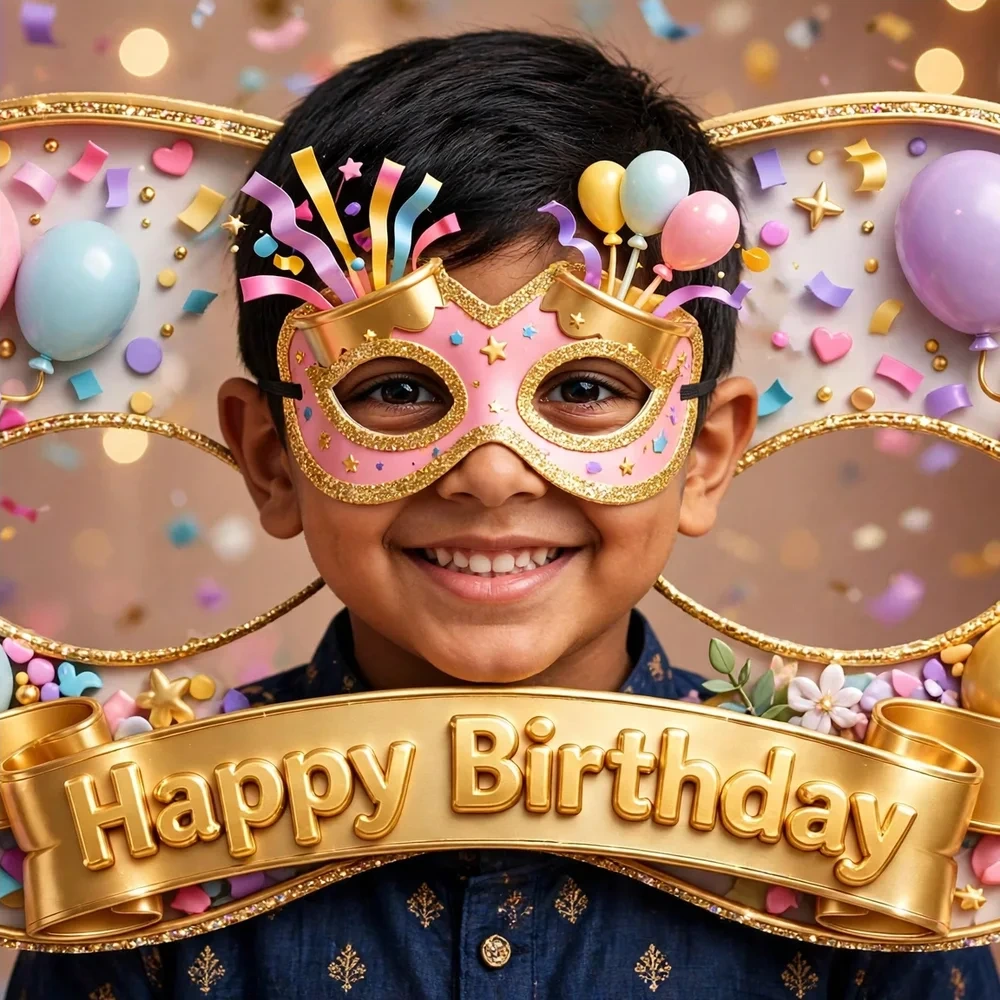 Confetti Theme Party Mask Birthday Party Supplies (PACK OF 12) - 280 GSM Cardstock with Soft Stretchable Elastic Band (7 Inches wide) - Premium Party Decor Supply by Party Decor Mall - View 4
