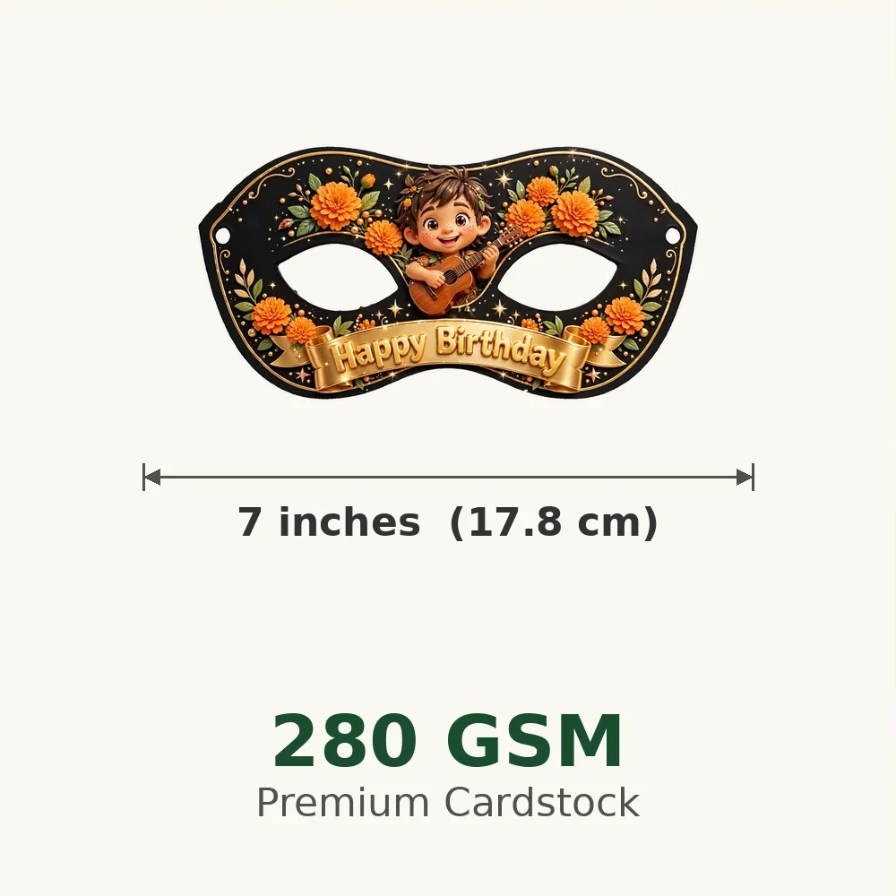 Coco Theme Party Mask Birthday Party Supplies (PACK OF 12) - 280 GSM Cardstock with Soft Stretchable Elastic Band (7 Inches wide) - Premium Party Decor Supply by Party Decor Mall - View 3