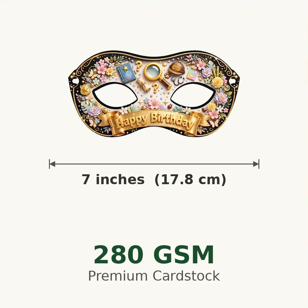 Eid Theme Party Mask Birthday Party Supplies (PACK OF 12) - 280 GSM Cardstock with Soft Stretchable Elastic Band (7 Inches wide) - Premium Party Decor Supply by Party Decor Mall - View 3