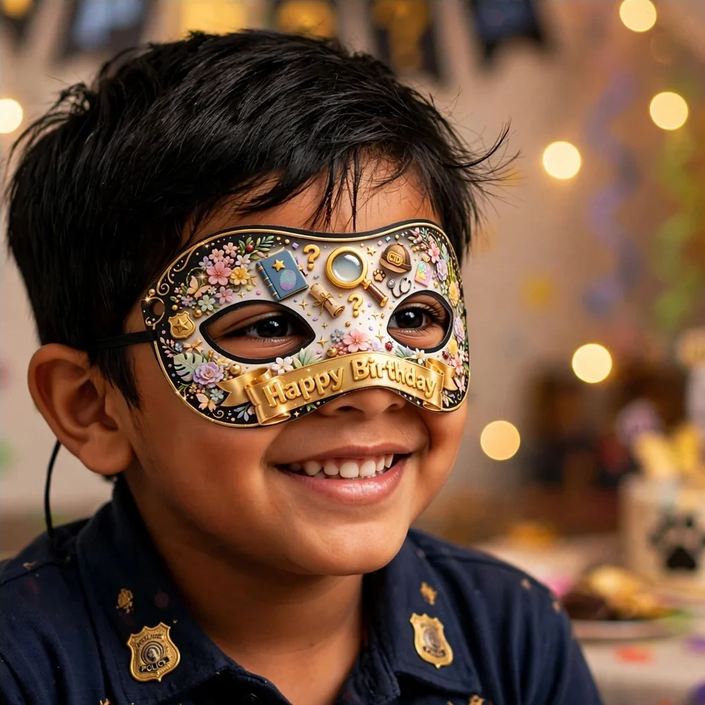 Eid Theme Party Mask Birthday Party Supplies (PACK OF 12) - 280 GSM Cardstock with Soft Stretchable Elastic Band (7 Inches wide) - Premium Party Decor Supply by Party Decor Mall - View 4