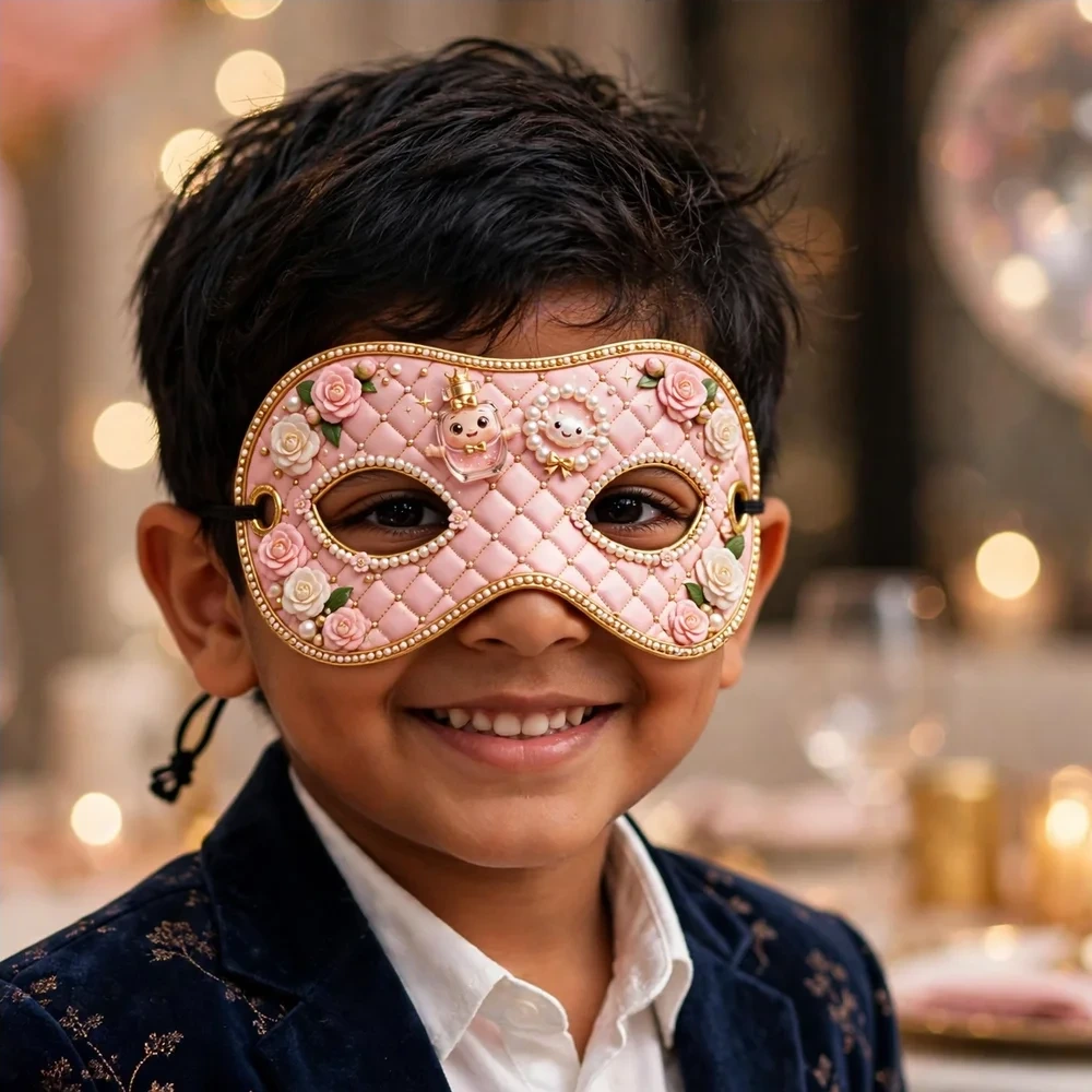 Chanel Theme Party Mask Birthday Party Supplies (PACK OF 12) - 280 GSM Cardstock with Soft Stretchable Elastic Band (7 Inches wide) - Premium Party Decor Supply by Party Decor Mall - View 4