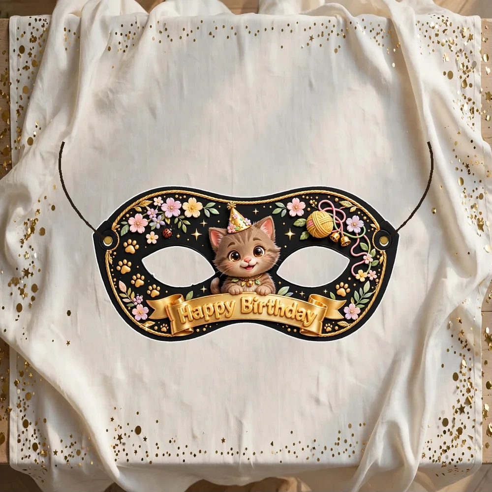 Cat Kid Theme Party Mask Birthday Party Supplies (PACK OF 12) - 280 GSM Cardstock with Soft Stretchable Elastic Band (7 Inches wide)