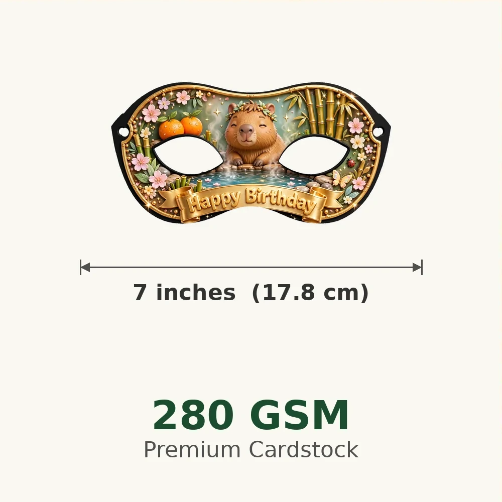Capybara Theme Party Mask Birthday Party Supplies (PACK OF 12) - 280 GSM Cardstock with Soft Stretchable Elastic Band (7 Inches wide) - Premium Party Decor Supply by Party Decor Mall - View 3