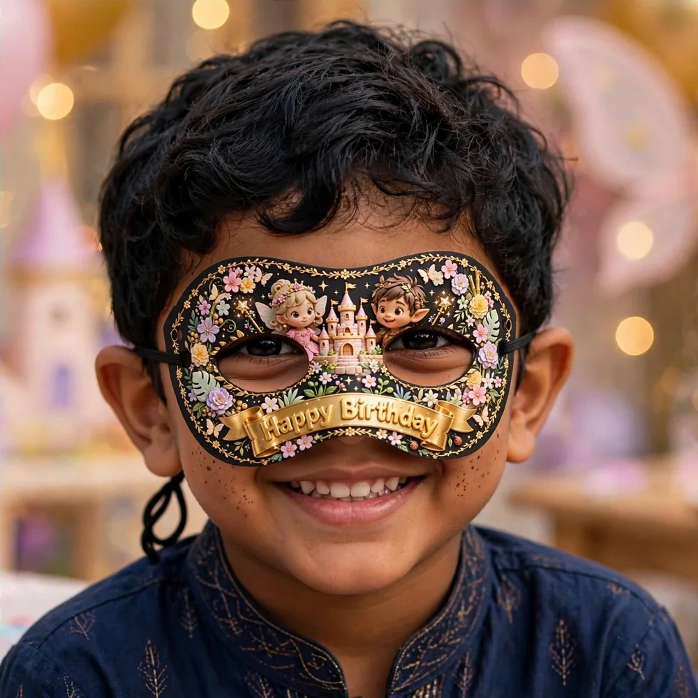 Ben & Holly's Little Kingdom Theme Party Mask Birthday Party Supplies (PACK OF 12) - 280 GSM Cardstock with Soft Stretchable Elastic Band (7 Inches wide) - Premium Party Decor Supply by Party Decor Mall - View 4