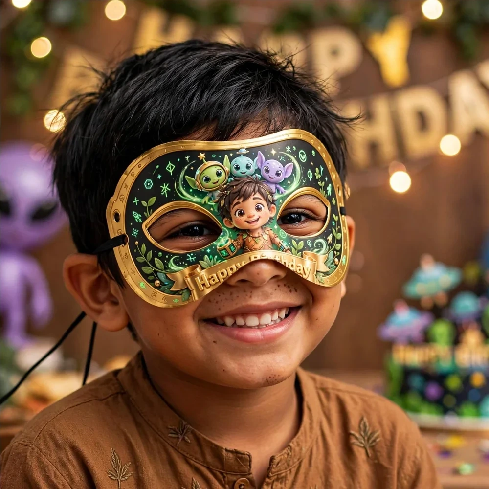 Ben10 Theme Party Mask Birthday Party Supplies (PACK OF 12) - 280 GSM Cardstock with Soft Stretchable Elastic Band (7 Inches wide) - Premium Party Decor Supply by Party Decor Mall - View 4