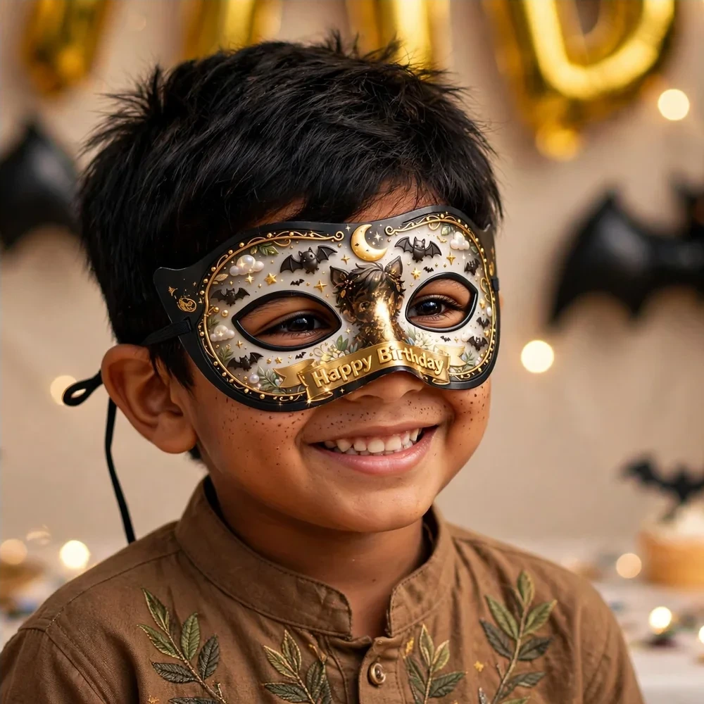 Batman Theme Party Mask Birthday Party Supplies (PACK OF 12) - 280 GSM Cardstock with Soft Stretchable Elastic Band (7 Inches wide) - Premium Party Decor Supply by Party Decor Mall - View 4
