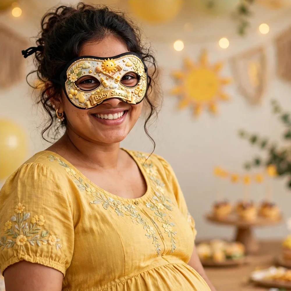 Baby Shower Theme Party Mask Birthday Party Supplies (PACK OF 12) - 280 GSM Cardstock with Soft Stretchable Elastic Band (7 Inches wide) - Premium Party Decor Supply by Party Decor Mall - View 4