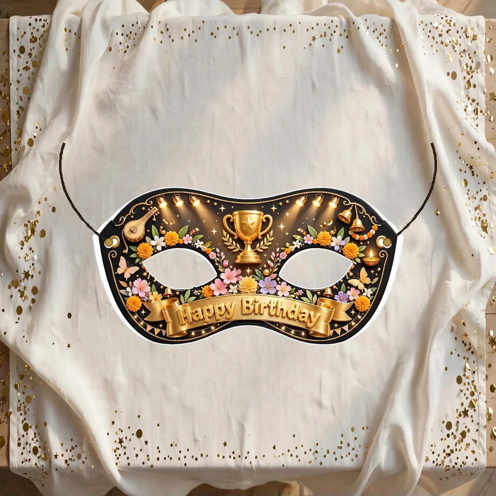 Awards Night Sangeet Theme Party Mask Birthday Party Supplies (PACK OF 12) - 280 GSM Cardstock with Soft Stretchable Elastic Band (7 Inches wide)