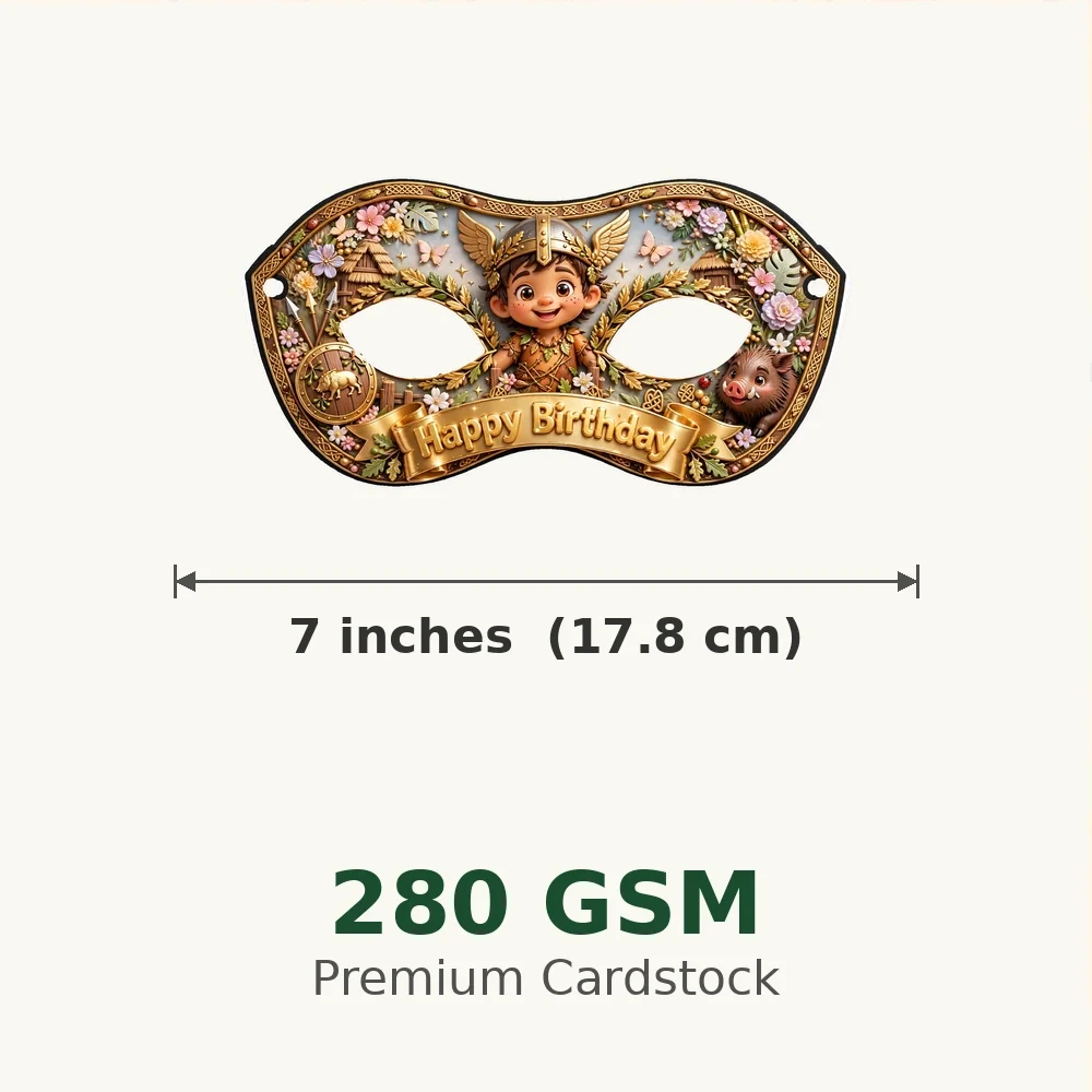 Asterix Theme Party Mask Birthday Party Supplies (PACK OF 12) - 280 GSM Cardstock with Soft Stretchable Elastic Band (7 Inches wide) - Premium Party Decor Supply by Party Decor Mall - View 3