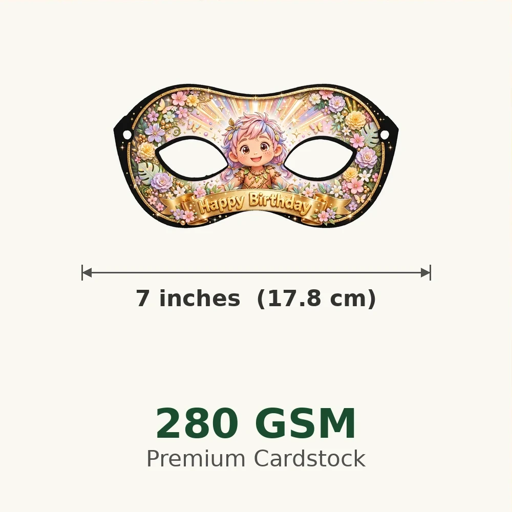 Anime Party Theme Party Mask Birthday Party Supplies (PACK OF 12) - 280 GSM Cardstock with Soft Stretchable Elastic Band (7 Inches wide) - Premium Party Decor Supply by Party Decor Mall - View 3