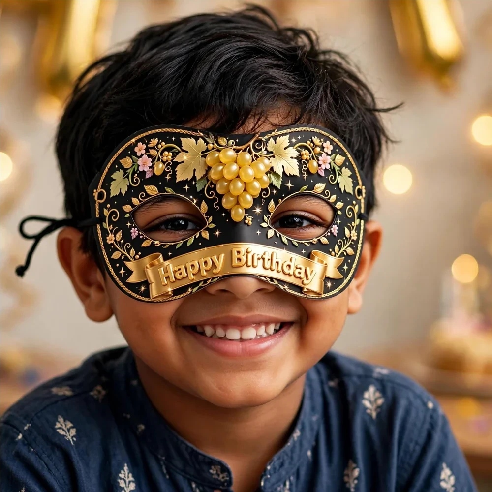 Aged Like Fine Wine Theme Party Mask Birthday Party Supplies (PACK OF 12) - 280 GSM Cardstock with Soft Stretchable Elastic Band (7 Inches wide) - Premium Party Decor Supply by Party Decor Mall - View 4