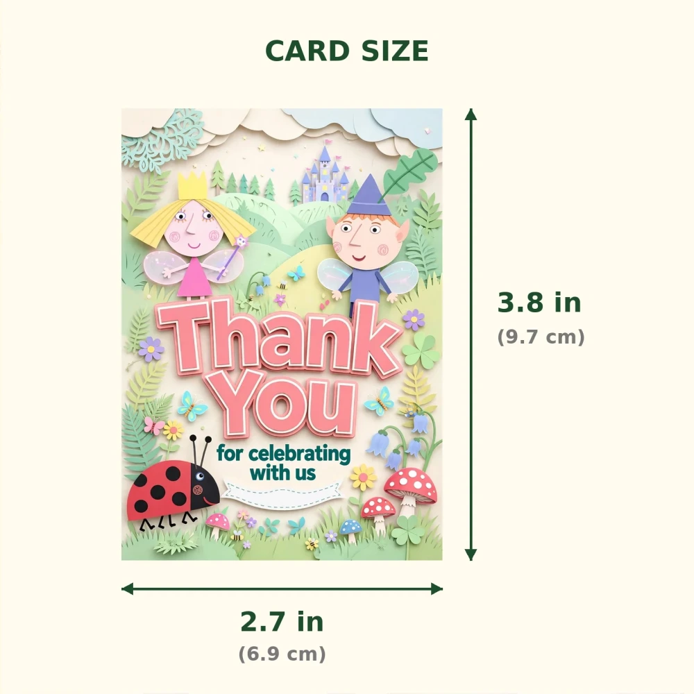 Ben Holly Theme Thank You Cards Birthday Party Supplies (PACK OF 30) - 300 GSM Matte Fine Art Cardstock (2.5 x 3.5 Inch) - Premium Party Decor Supply by Party Decor Mall - View 2