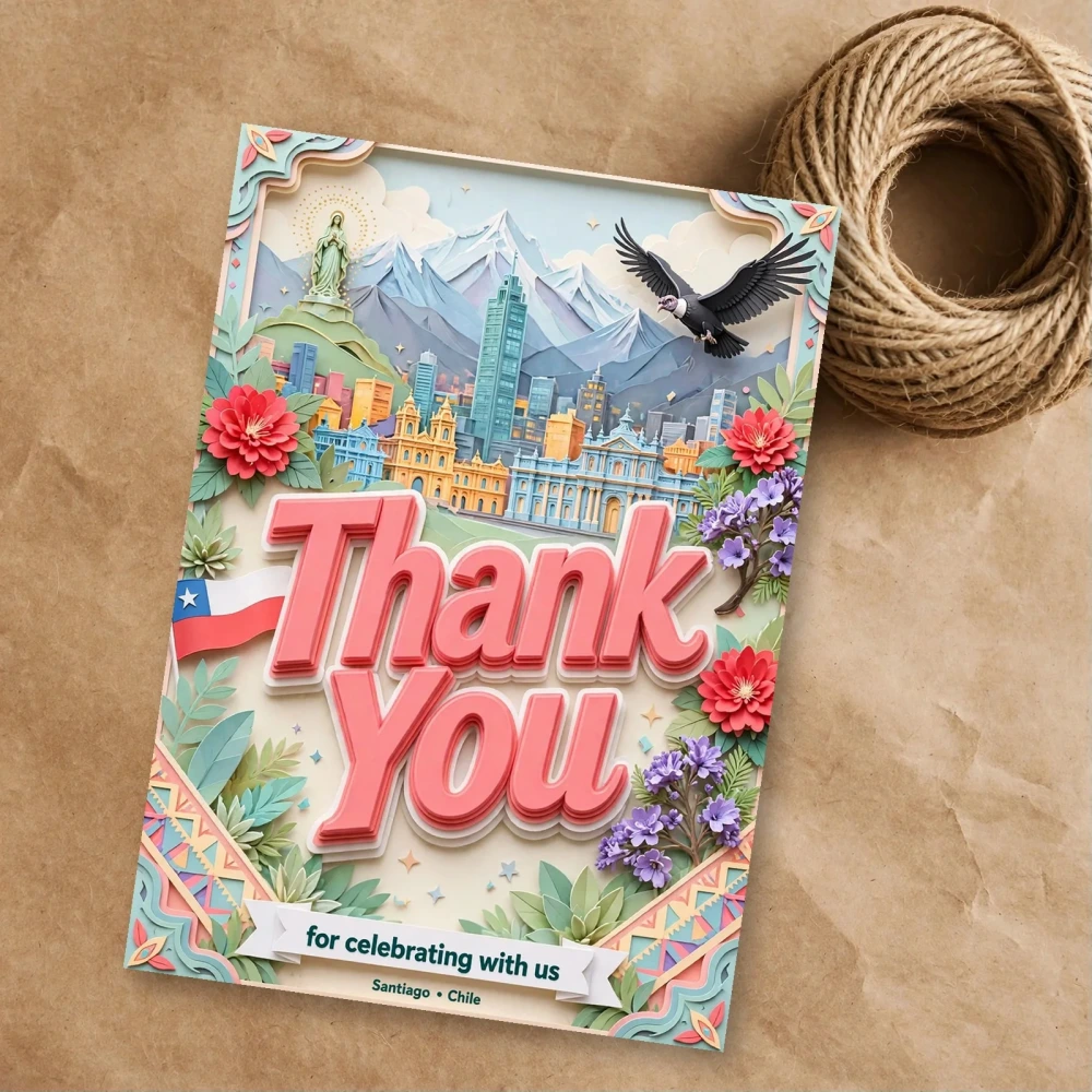 Santiago Theme Thank You Cards Birthday Party Supplies (PACK OF 30) - 300 GSM Matte Fine Art Cardstock (2.5 x 3.5 Inch) - Premium Party Decor Supply by Party Decor Mall - View 1