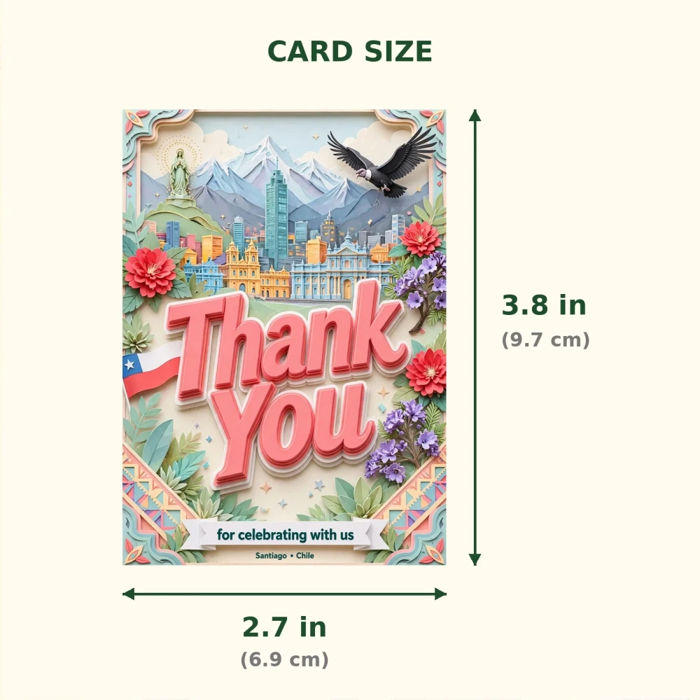 Santiago Theme Thank You Cards Birthday Party Supplies (PACK OF 30) - 300 GSM Matte Fine Art Cardstock (2.5 x 3.5 Inch) - Premium Party Decor Supply by Party Decor Mall - View 2